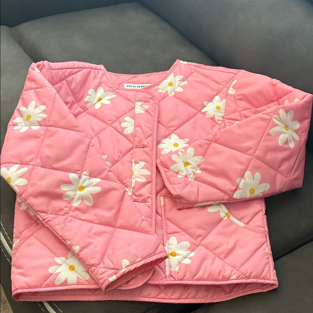 Kids Old Navy Pink Floral Quilted Jacket